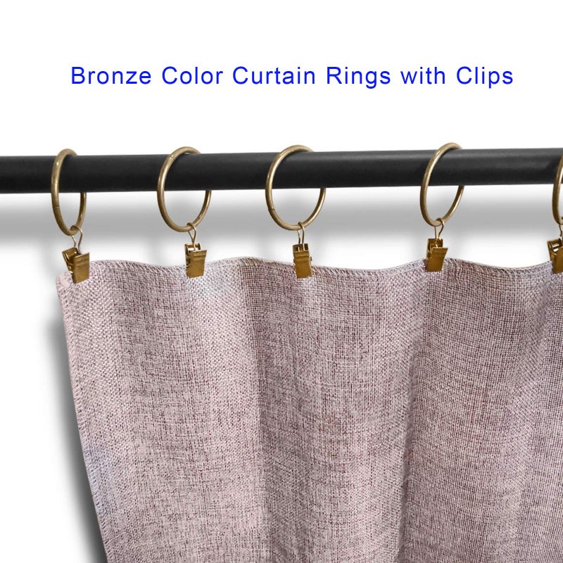 AMZSEVEN 40 Pack Metal Curtain Rings with Clips, Drapery Clips Hooks, Decorative Curtain Rod Clips 1.5 in Interior Diameter, Antique Bronze - Image 5